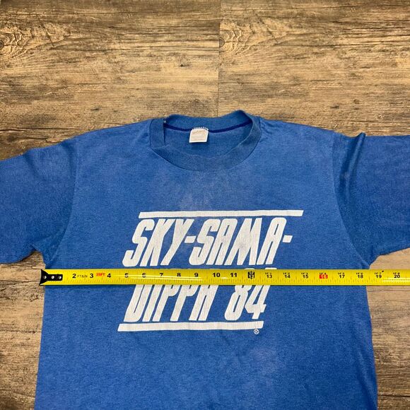 RARE Vintage Kentucky Wildcats UK 1983 Sky-Sama-Dippa Tshirt Medium Distress (18 - Picture 3 of 9